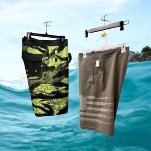 Freedom, Men’s, Shorts Bermuda $18 Each, Size 40, Black-Green,Brown-Beige, Tie.!